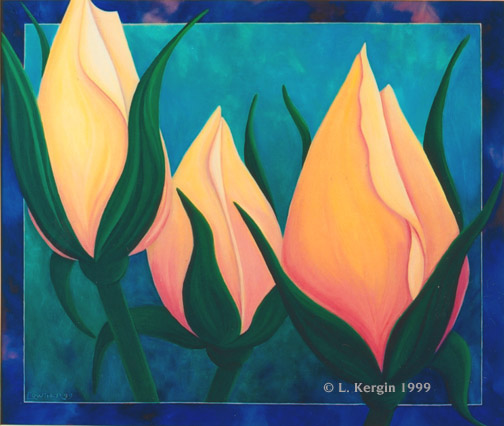"Just Three Buds" © - Original art by Lee (Lowther) Kergin