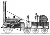 [George Stephenson's Rocket.]