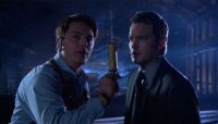 [Jack and Ianto prepare to capture the Pteranodon.]