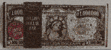 USA $1 million bill on chocolate bar