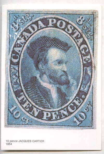 Canada 1854 10 Pence Stamp Postcard